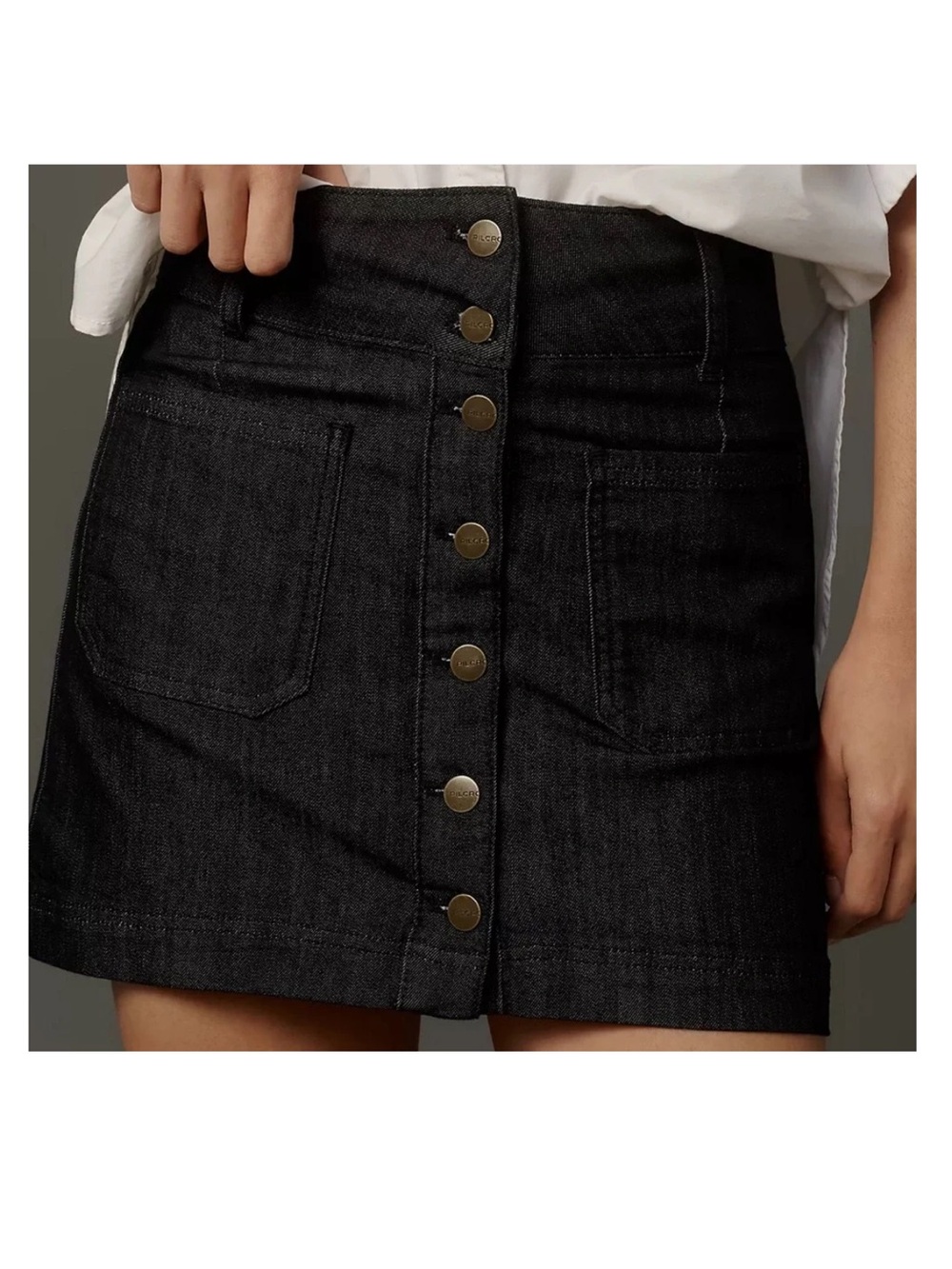 Anthropologie Pilcro Button Front Denim Mini Skirt - 4